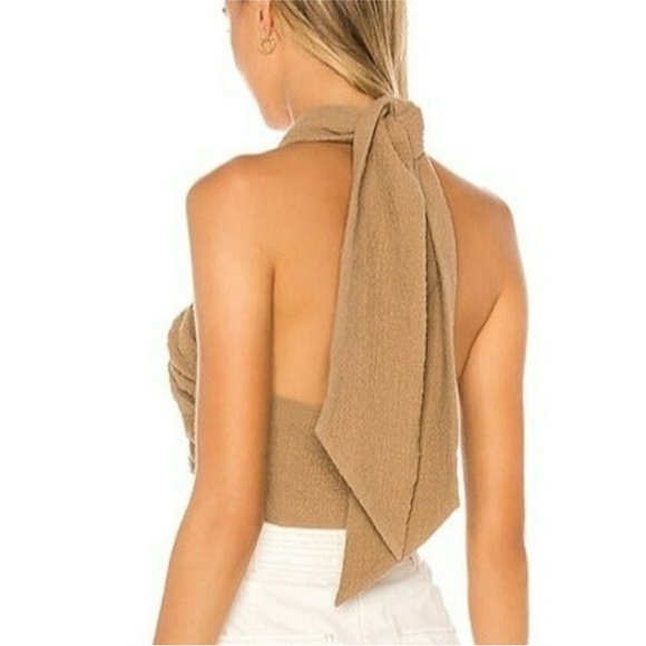 Revolve L'Academie Aliz top coco brown ruched size XS - Picture 3 of 7